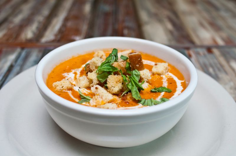 Tomato soup side at Punch pizza